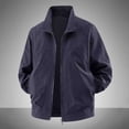 thumbnail image 4 of Jerdar Men's Nylon Jacket No Hood Lightweight Thin Zip Pockets Solid Color Long Sleeve Athletic Outdoor Casual Commute Windbreaker Coat Outerwear, 4 of 9