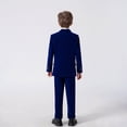 thumbnail image 6 of Wehilion Boys Velvet Blue Suits 5 Piece Slim Fit Dress Suit Set for Wedding, 6 of 8