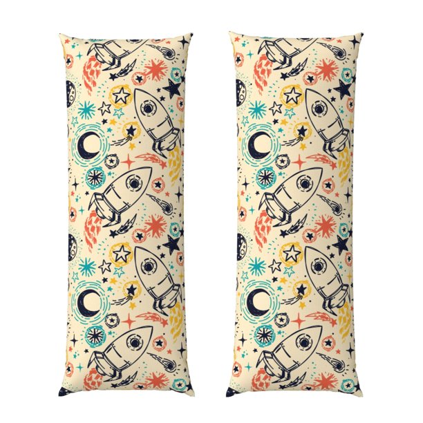 Balery Rockets Funda Protectora para Almohada Corporal de Algodón Hipoalergénico con Cierre(55 x 21 pulgadas), Almohadas No Incluidas