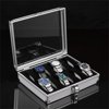 Aluminium Square Jewelry 12 Grid Slots Watches Display Storage Box Case