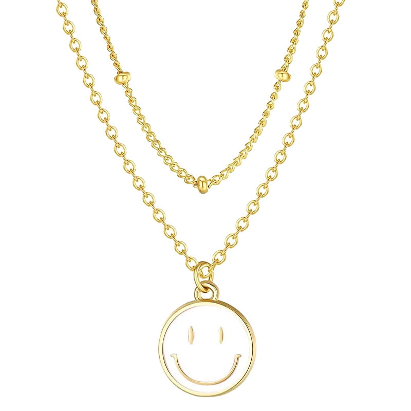 Smiley Face Necklaces Enamel Happy Face 