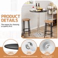 thumbnail image 7 of Homall Bistro Pub Table Round Bar Height Cocktail Table Metal Base MDF Top Obsidian Table with Black Leg 23.8-Inch Top, 39.5-Inch Height, Black/Silver, 7 of 7