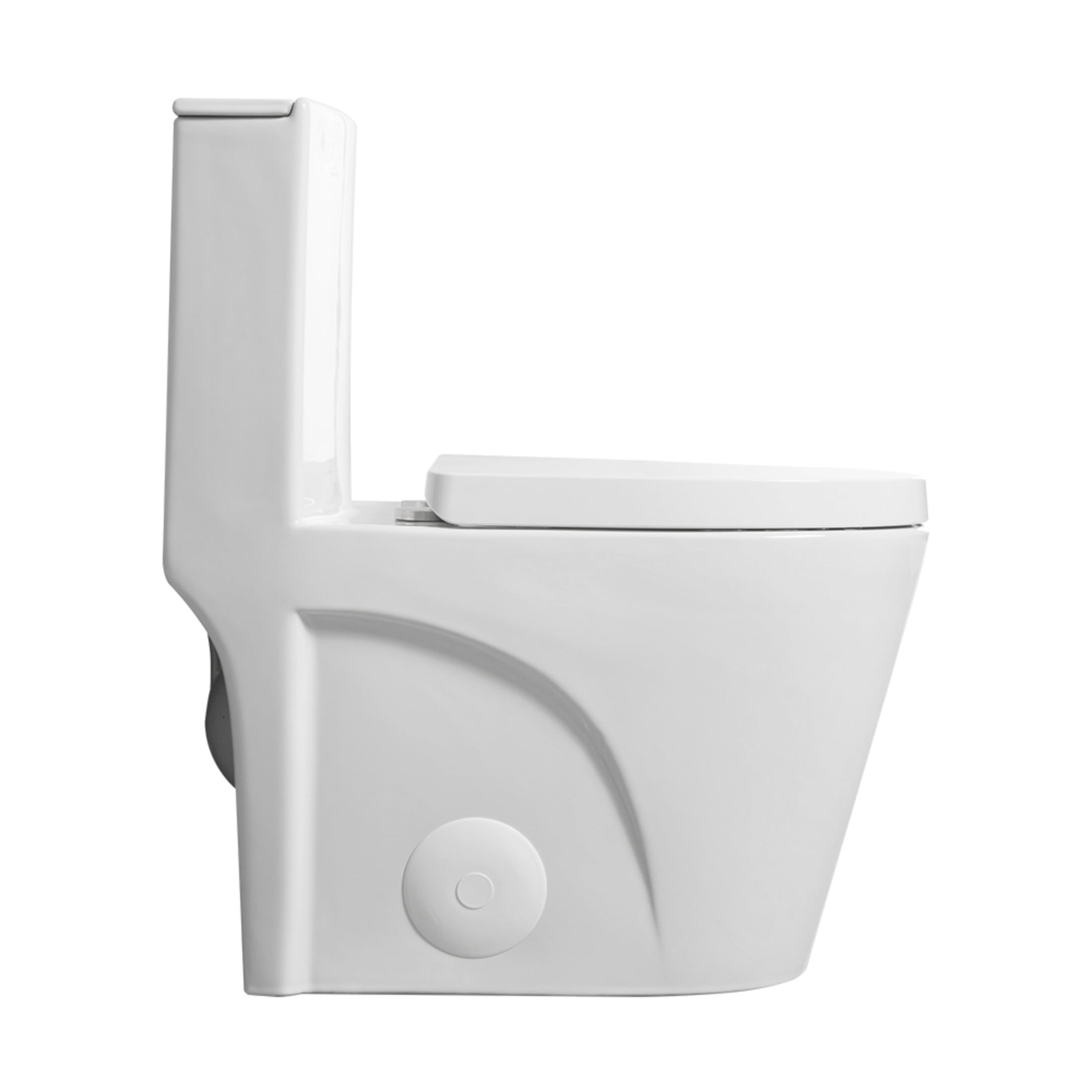 Noble House One-Piece Toilet, Elongated Comfort Bathroom Toilet with Soft-Closing Seat, Dual-Flush Siphon Jet, White