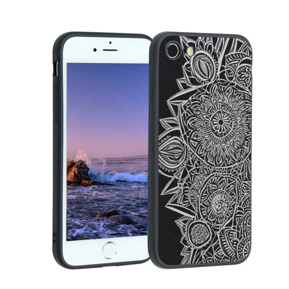 Compatible with iPhone 7 Phone Case, Mandala Case Men Women, Flexible Silicone Shockproof Case for iPhone 7