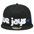 thumbnail image 2 of Men's New Era Black Toronto Blue Jays Checkered Undervisor 59FIFTY Fitted Hat, 2 of 6