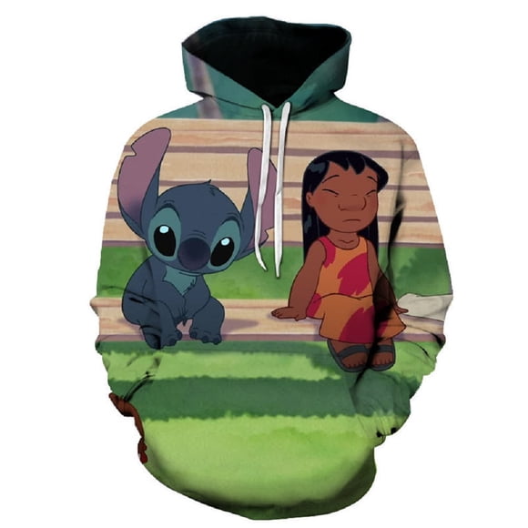 Vestes à Capuche Stich Imprimées 3D Anime Chandail à Capuche Chandail en Molleton