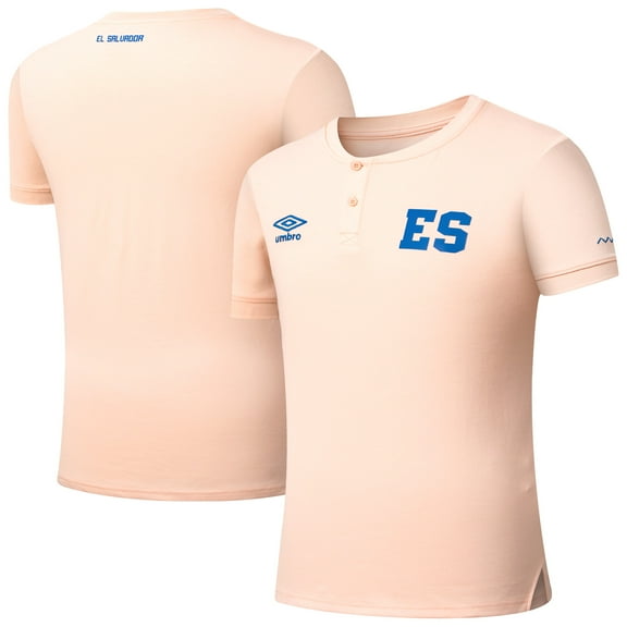 Men's-Umbro Coral El Salvador National Team Crew Neck Polo