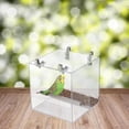 thumbnail image 4 of Comedero automático para pájaros, casa de acrílico transparente con bandeja extraíble comederos para pájaros al aire libre fácil de limpiar con gancho de tornillo El 16x16x16CM 670G shamjiam Comederos colgantes para pájaros, 4 of 8