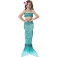 thumbnail image 1 of Girls Mermaid Tail Swimsuit Bikini Set Swimwear Swimming Costume Bathing, 1 of 4
