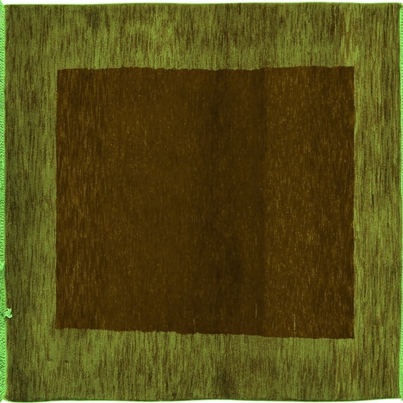 Ahgly Company Indoor Square Abstract Green Modern Area Rugs, 8' Square