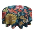 thumbnail image 4 of Pioneer Flower Floral Print Pattern Round Tablecloth 60"x60",Wrinkle Wipeable Table Cloth for Kitchen Dining Room Picnic Patio Party, 4 of 6