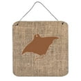 thumbnail image 1 of Manta Ray Burlap And Brown Aluminium Metal Wall Or Door Hanging Prints, 1 of 1