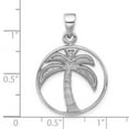 thumbnail image 2 of 925 Sterling Silver Rhodium Plated Textured and Polished Palm Tree Pendant Necklace 31x21.6mm Wide 3mm Thick Pendant for, 2 of 2