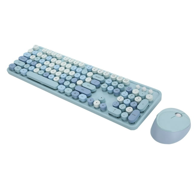 Keyboard Mouse Set, Plug And Play 104 Key Keyboard Wireless Keyboard Mechanical Computer Keyboard For Computer For PC Couleur Mélangée Bleue
