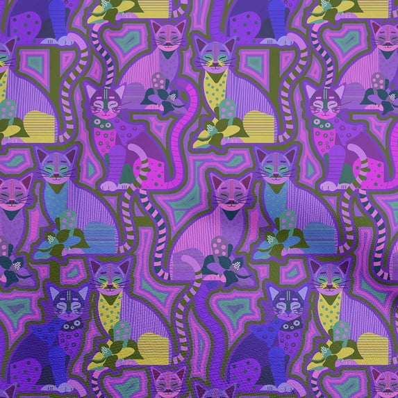 oneOone Cotton Poplin Twill Purple Fabric Abstracts Sewing Fabric By The Yard Printed Diy Clothing Sewing Supplies 56 Inch Wide