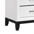thumbnail image 4 of Ameya Nightstand- 2 Drawers w Chrome Handles- White and Black- 25 Inch, 4 of 6