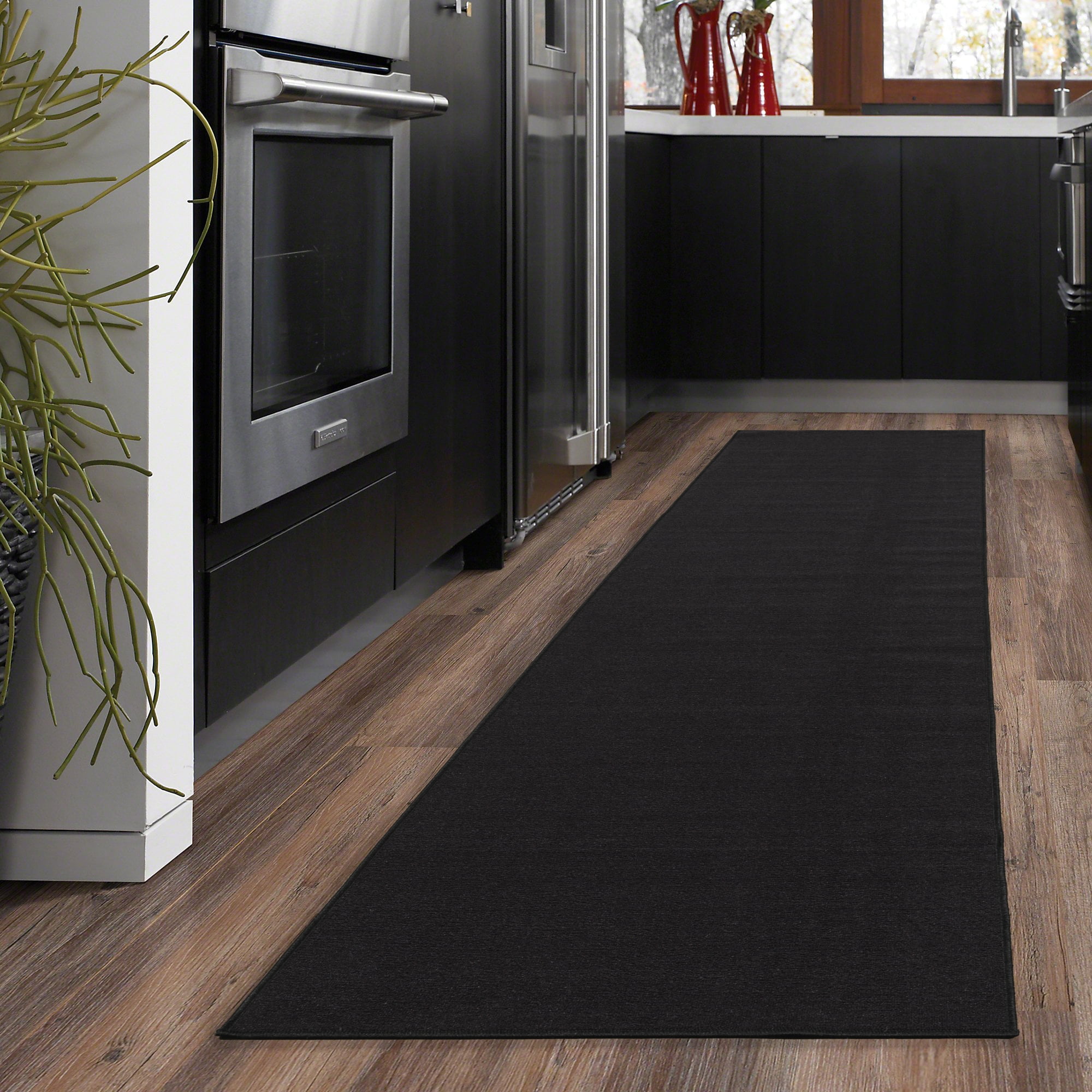 Ottomanson Ottohome Collection Runner Rug, 2'7" x 10', Black