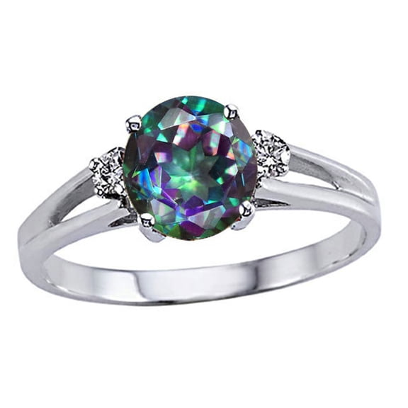 Tommaso Design� Round 7mm Mystic Rainbow Topaz Ring