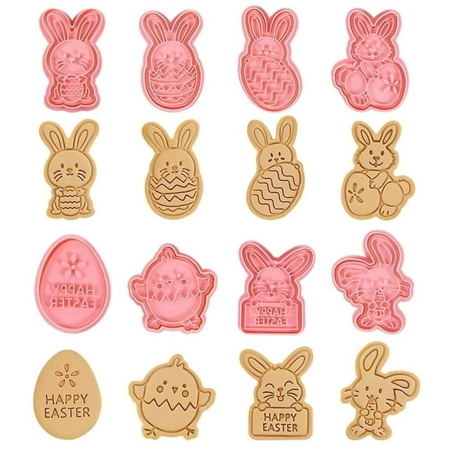 Découpeuses de Pâques, Ensemble de Découpeuses de Pâques 3d, Moules à Biscuits Lapin Design de Classe Mondiale