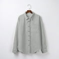 thumbnail image 5 of Corduroy T shirt Women Button Down Long Sleeve Shirts Blouses Top V Neck Collared Loose Casual Boyfriend Jacket Blouse Tops, 5 of 5