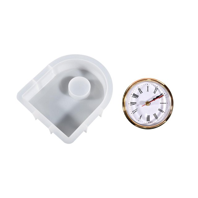 Reloj Modelo de silicona Reloj de mesa Modelo de resina con accesorios de movimiento de reloj para manualidades DIY Decoración para el hogar Oval perfecl Manualidades de relojes de escritorio