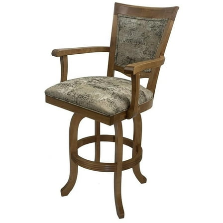 Tobias Designs 30" Swivel Solid Wood Counter Bar Stool in Poet Desert Brown