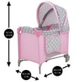 thumbnail image 3 of Cotton Candy Pink Doll Play Yard in Grey Polka Dots, Fits Dolls Up to 18", 3 of 6