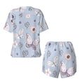 thumbnail image 5 of Picia Blue Butterfly Pajamas Sets for Women Soft Short-Sleeved Pjs with Lounge Shorts Two Piece Sleepwear-4X-Large, 5 of 9