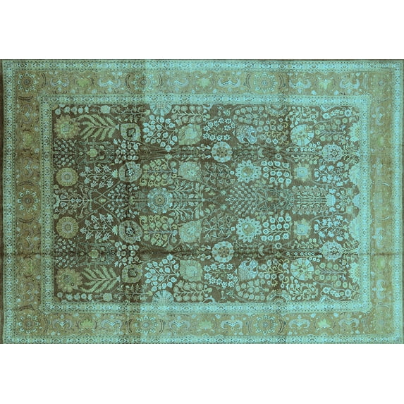 Ahgly Company Indoor Rectangle Oriental Light Blue Traditional Area Rugs, 3' x 5'