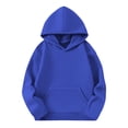 thumbnail image 3 of Piuwrlz Kids Hood Sweatshirts for Girls Plain Hoodies Long Sleeve Pullover Blue Size 9-10 Years, 3 of 10