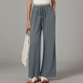 thumbnail image 6 of Tnhcen Women's Comfy Drawstring Wide Leg Pants – Lightweight Trousers Elastic Waistband Casual Loose Straight Leg Pockets S-3XL for Relaxed Style & All-Day Comfort, 6 of 9