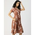 thumbnail image 3 of Moomaya Short Sleeve V Neck A-Line Printed Dress - Women's Trendy A-Line Dress, 3 of 9
