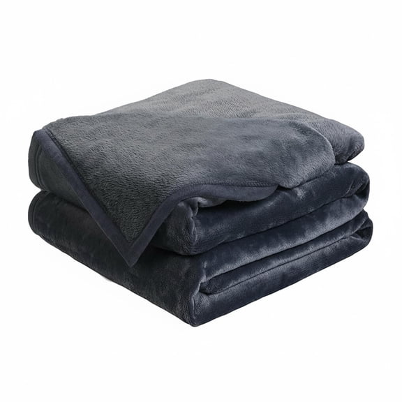 Soft Queen Size Blanket All Season Warm Microplush Lightweight Thermal Fleece Blankets For Couch Bed Sofa 90x90 Inches Dark Grey