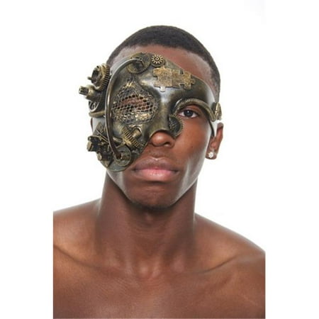 Kayso SPM005GD Bronze Steam Punk Phantom of the Opera Plastic Halloween Mask with Gears