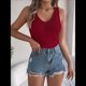 thumbnail image 5 of Suéter Sin Mangas de Verano con Cuello en V para Mujer, Chaleco de Punto Holgado para Otoño. Vino Tinto XL, 5 of 10