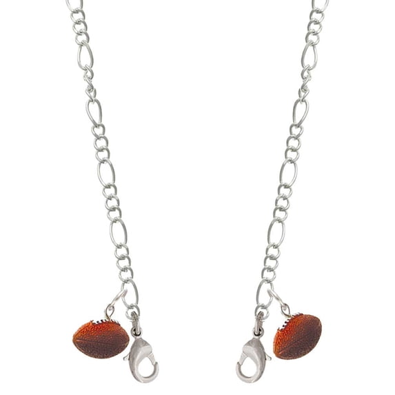 Resin Football Silvertone Face Mask Necklace