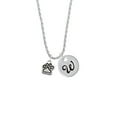 thumbnail image 2 of Delight Jewelry Silvertone Small Paw Silvertone Script Initial Disc - W - Charm Necklace, 20"+3", 2 of 4