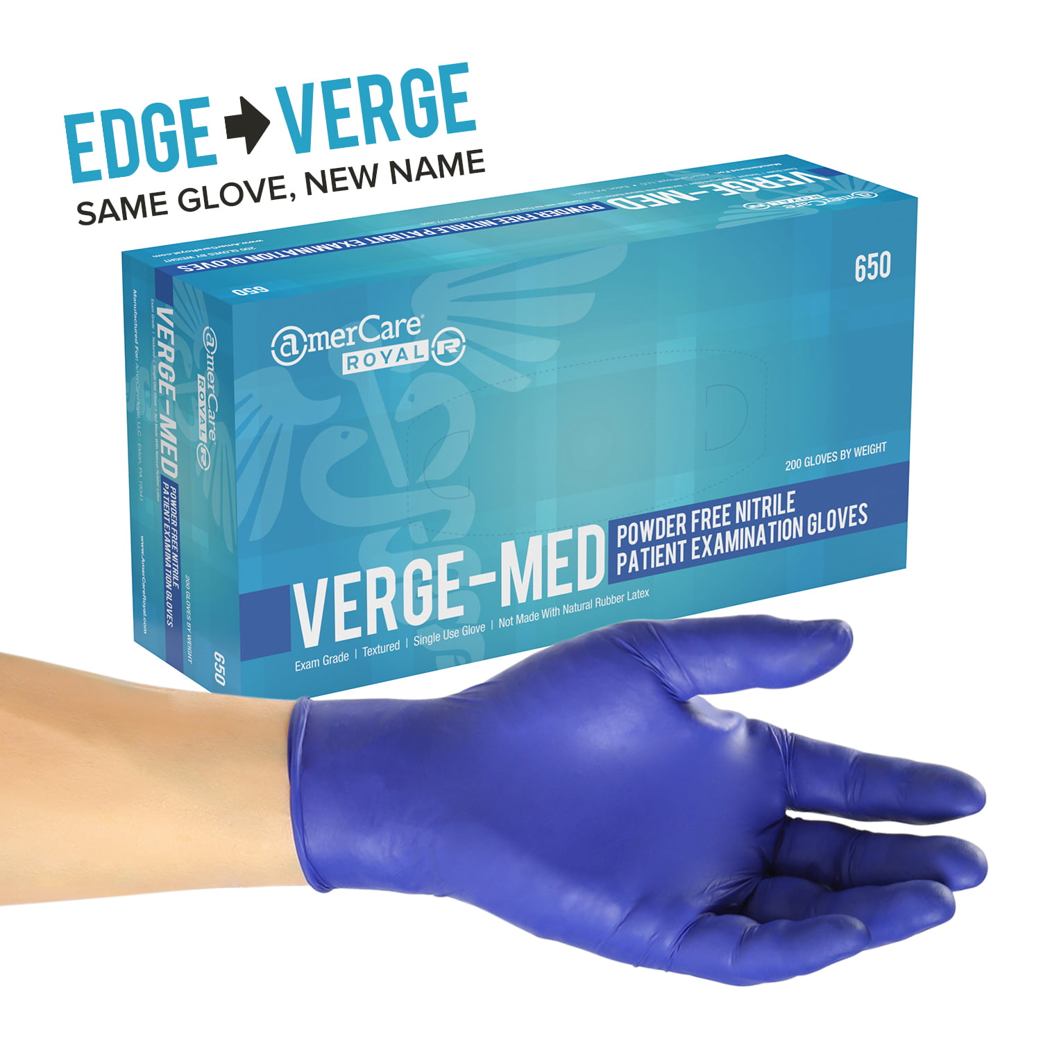 MagiCare Medical Blue Nitrile Exam Gloves 100 Pcs Latex-Free & Powder-Free Chemo-Rated Disposable Gloves 4 Mil 
