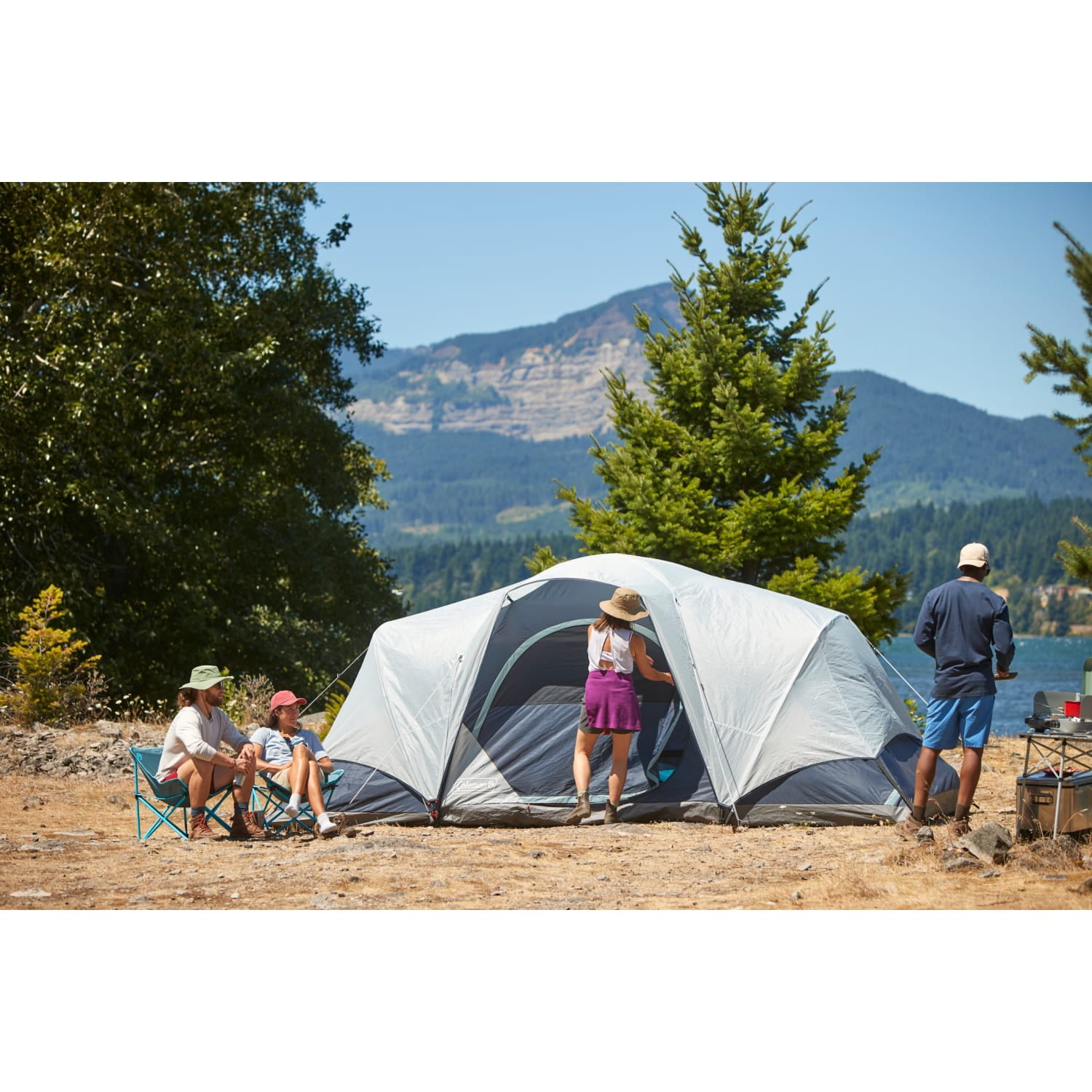 Coleman Skydome XL Family 8-Person LED Lit Camping Tent - Walmart.com