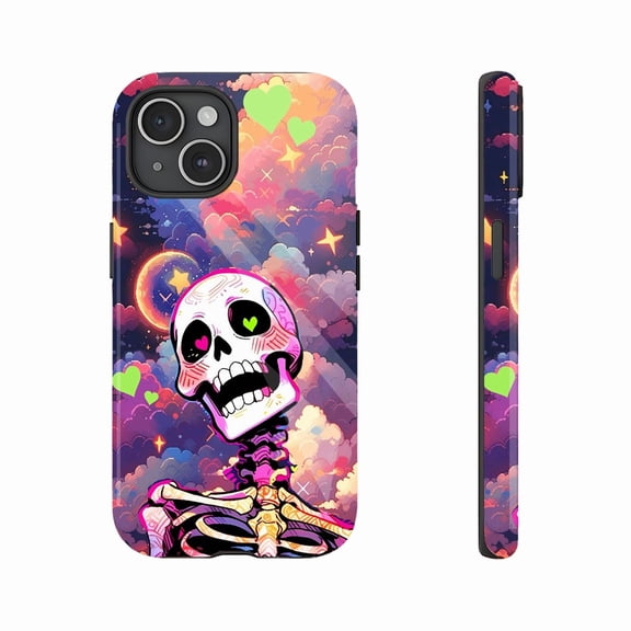 Trendy Skull Heart Design Phone Case for Teens & Young Adults, Durable & Vibrant, Compatible with iPhone 11/12/13/14/15/16 (Pro Max/Plus)
