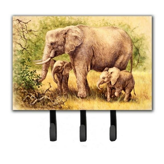 Elephants by Daphne Baxter Leash or Key Holder