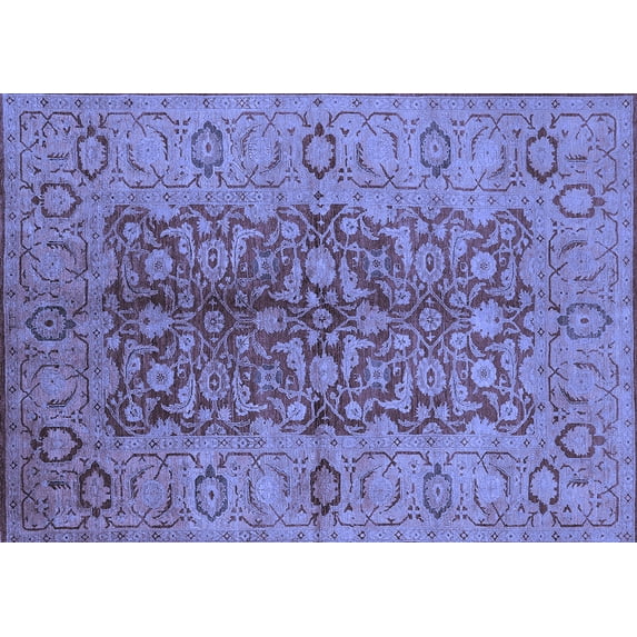 Ahgly Company Indoor Rectangle Oriental Blue Industrial Area Rugs, 2' x 3'