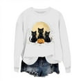 thumbnail image 3 of VKOYWKM Halloween Sweatshirt for Women Black Cat Graphic Sweatshirts Oversized Long Sleeve Crew Neck Pullover Vintage 90s Halloween Sweatshirt, 3 of 7