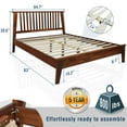 thumbnail image 2 of Acacia Kaylin Solid Wood Bed Frame with Headboard, Signature Headboard Wood Bed, Queen - Chocolate, 2 of 4