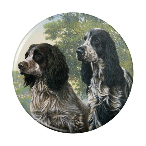 Pair of English Cocker Spaniel Dogs Kitchen Refrigerator Locker Button Magnet