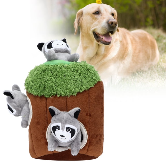 Juguete De Peluche Chirriante Para Perros, Agujeros Para árboles De Mapache, Juguetes Para Perros Para Esconder Y Buscar, Suministros Para Mascotas Para Entrenamiento Para