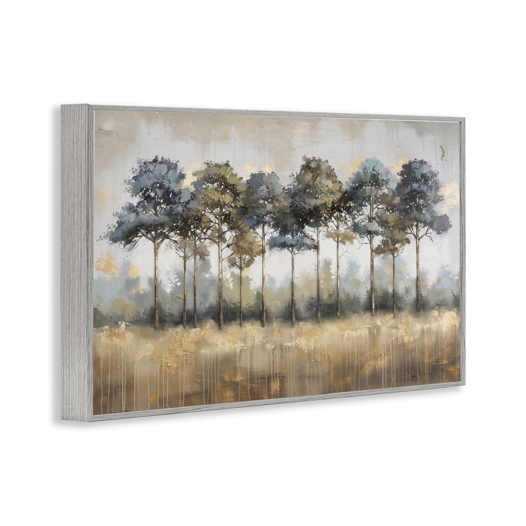 Stupell Industries Green & Blue Forest Grove Gray Framed Giclee Art, design by Creative Studio