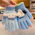 thumbnail image 1 of Guantes cálidos Sanrio para niños y niñas, otoño e invierno 2024, nuevos y lindos dibujos animados con forro polar, juego de cinco dedos para niños y niñas, 1 of 5