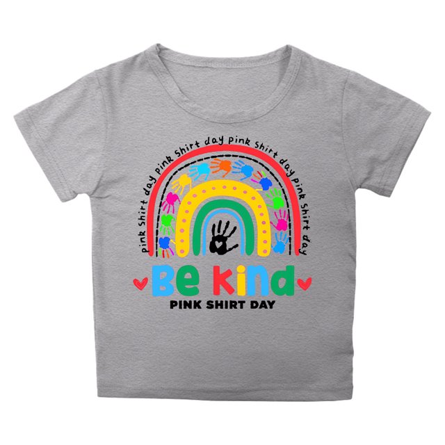 MEZZALL T-Shirt à Col Rond Imprimé Lettres pour Enfants Unisexe, Gris, 12-13 Ans