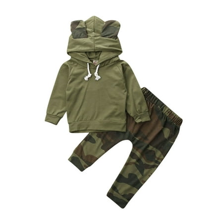 

Toddler Baby Girl Boy Rabbit Ear Hoodie Long Sleeve Top Sweatshirts + Long Pants Clothes Set
